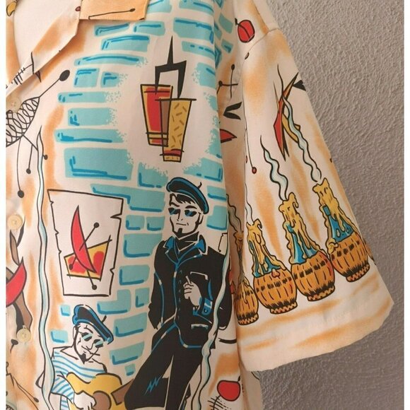 Men's La Rocka London for Deluxe By BC Ethic Noir Jazz Beatnik Shirt XL/XXL - Picture 5 of 7